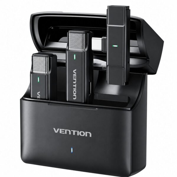 Kit 2 Microfones Lapela Sem Fio Tipo C Profissional - Vention