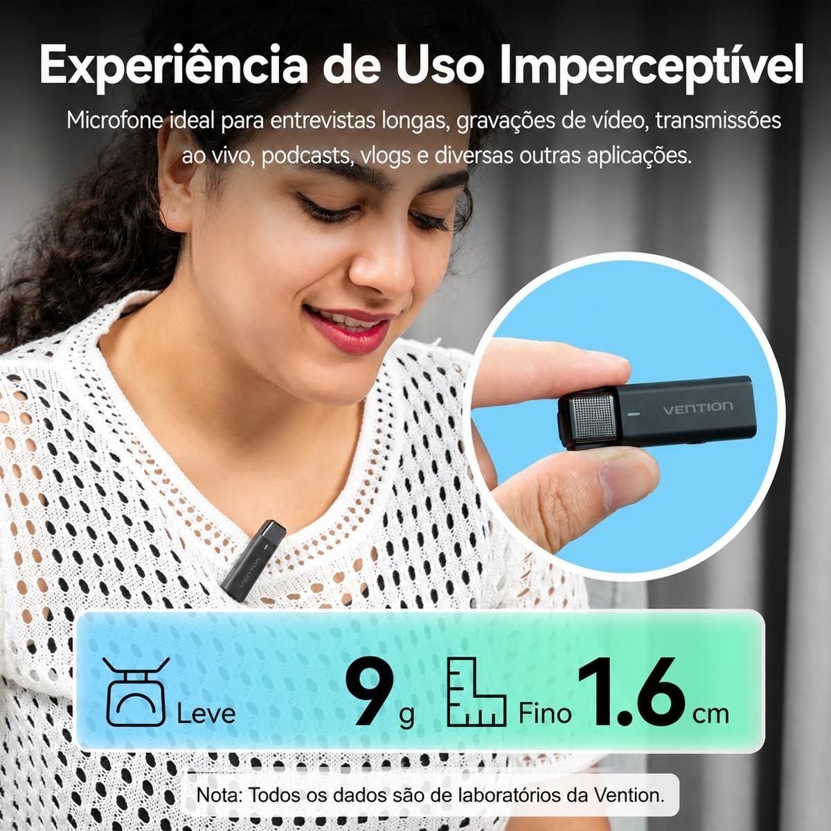 Kit 2 Microfones Lapela Sem Fio Tipo C Profissional - Vention - Imagem 8