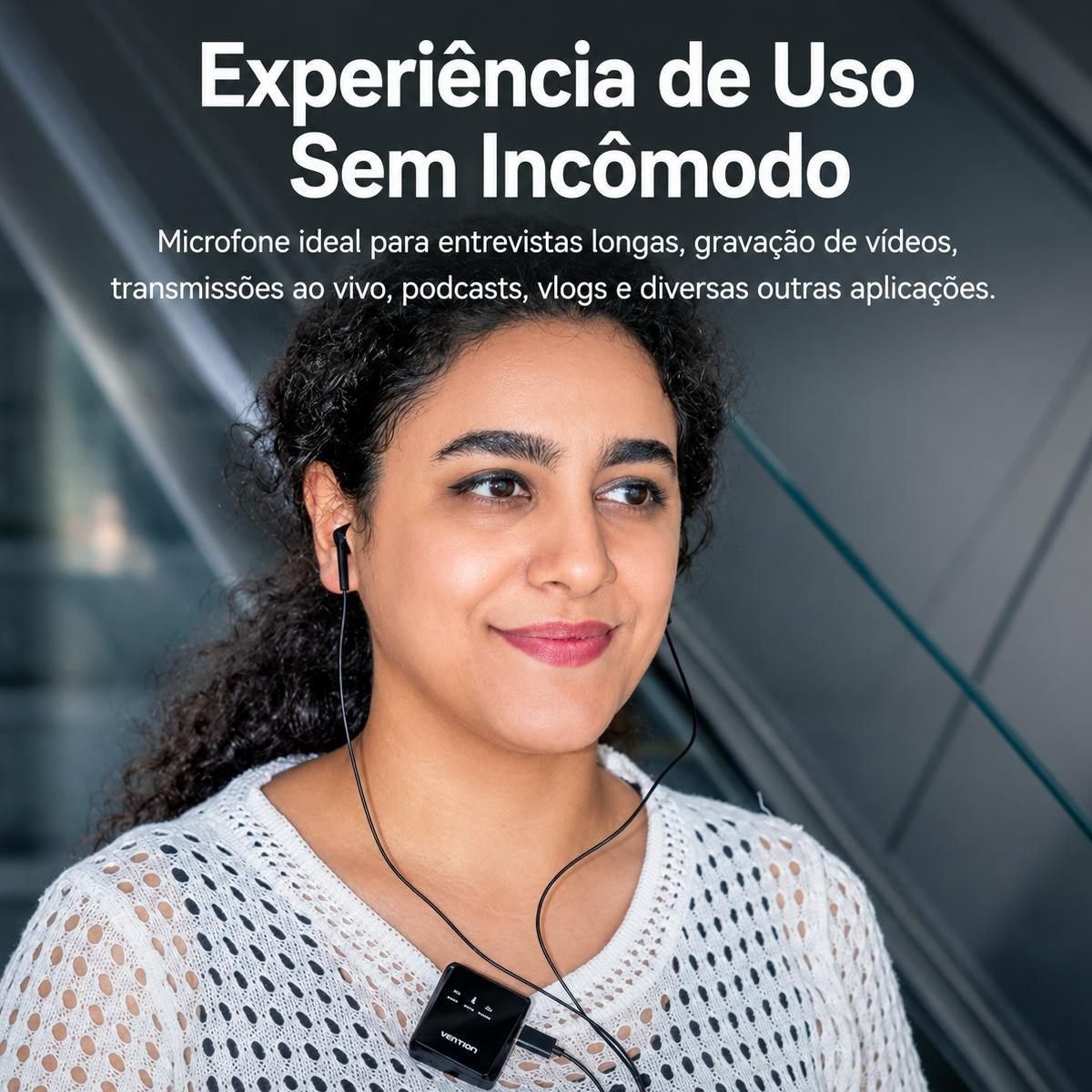 Kit 2 Microfones Lapela Sem Fio USB-C Profissional - Vention - Imagem 4