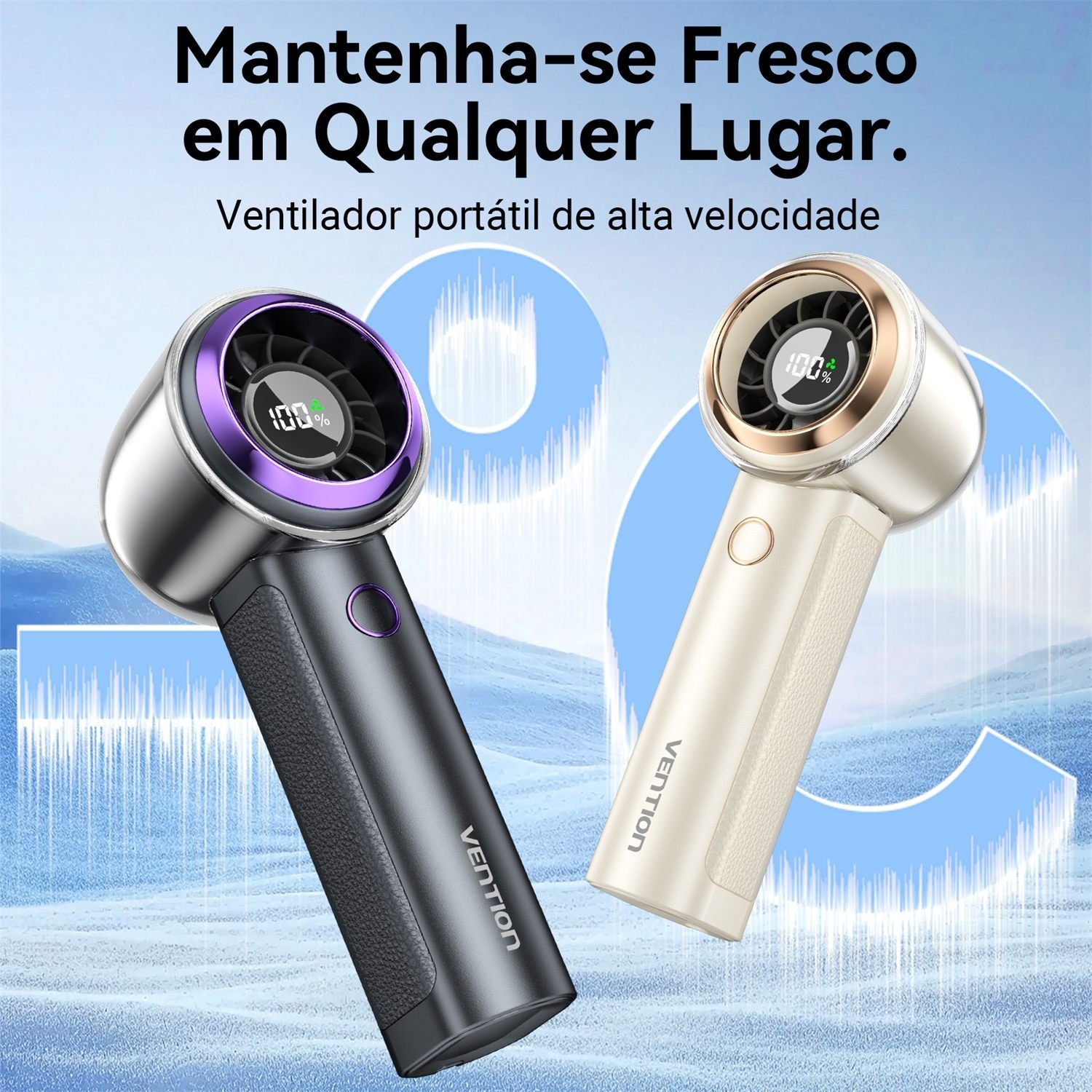 Ventilador de Mão Portátil USB Recarregável 3000mAh - Vention - Imagem 2