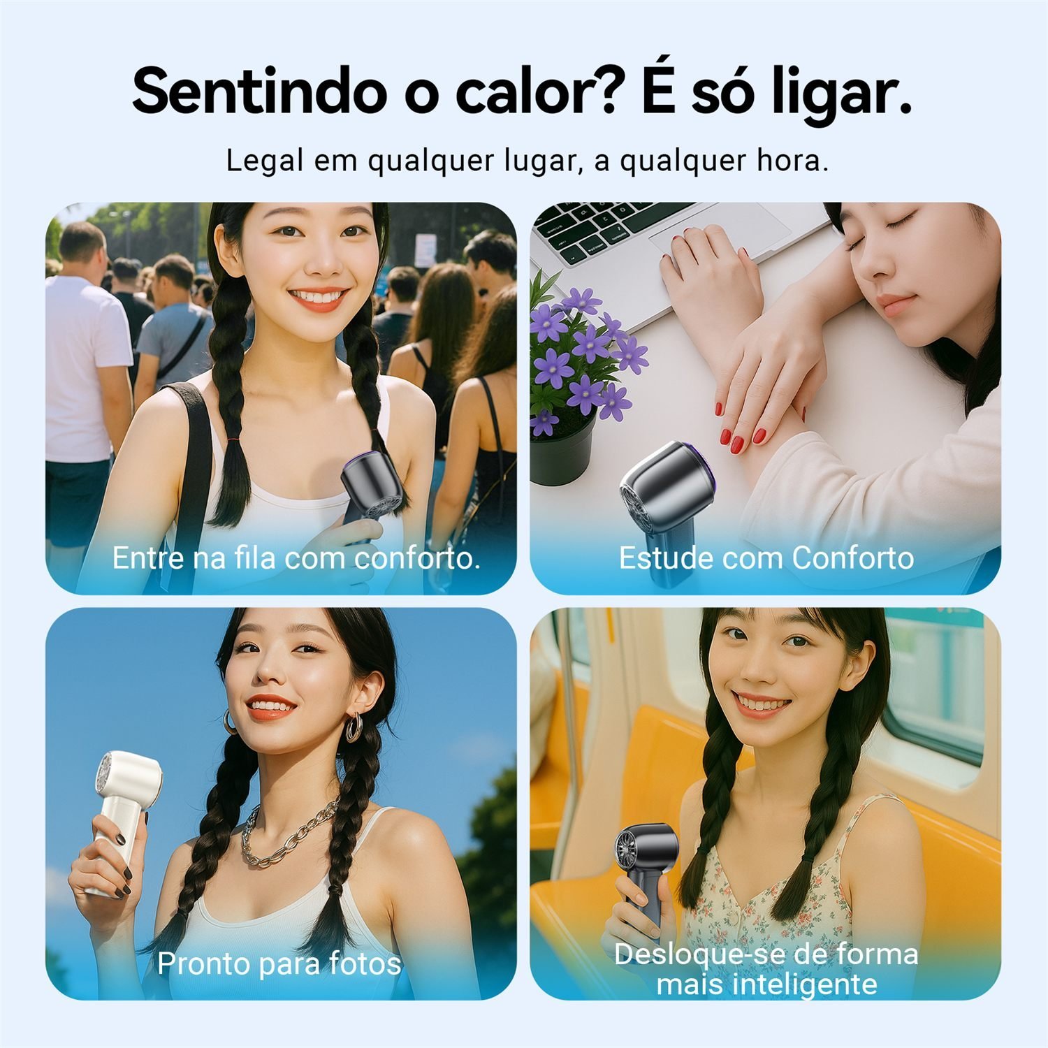 Ventilador de Mão Portátil USB Recarregável 3000mAh - Vention - Imagem 9