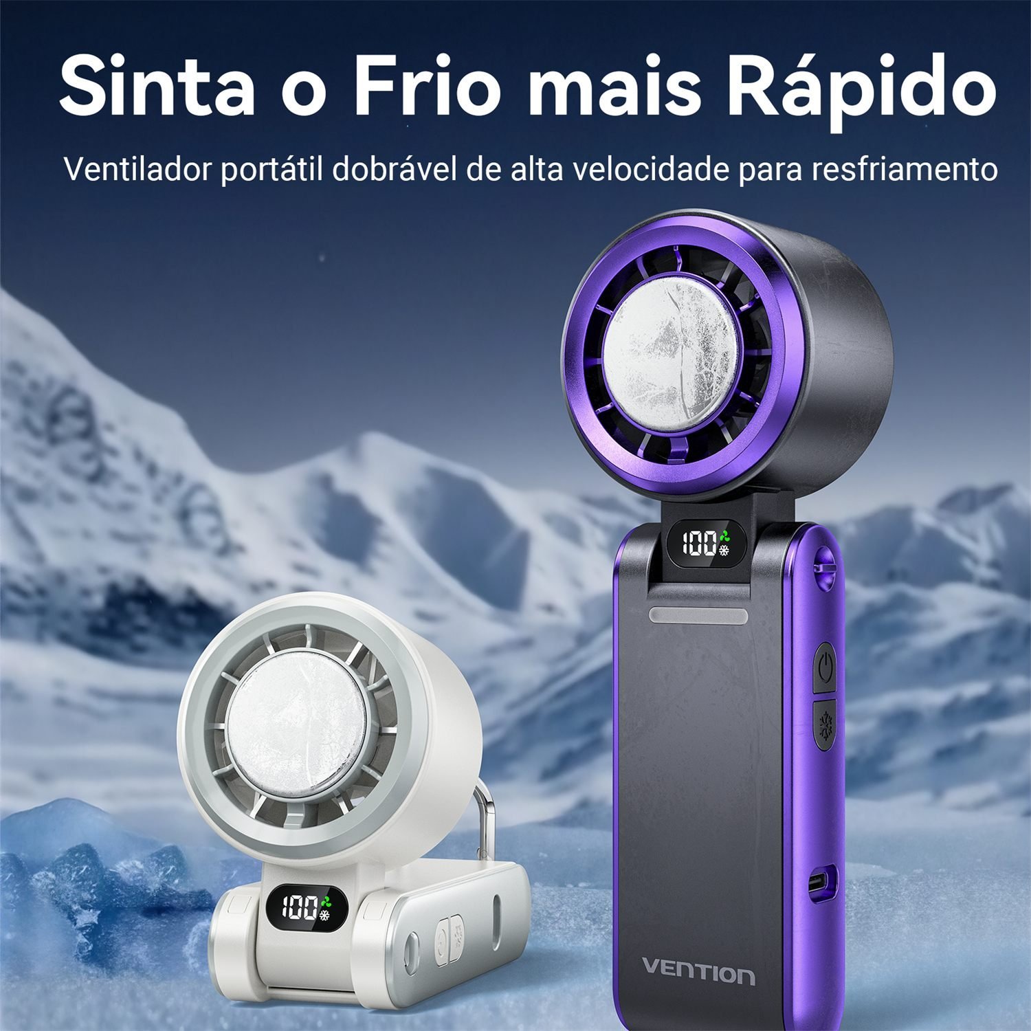Ventilador de Mão Portátil USB Recarregável 3.000mAh - Vention - Imagem 2