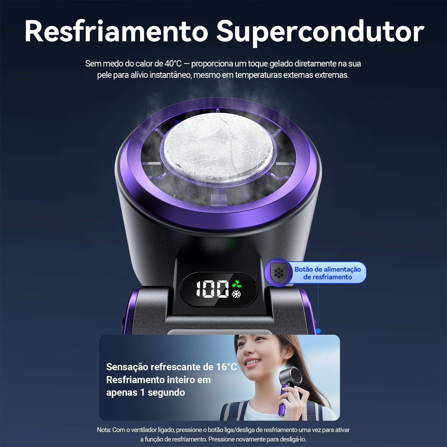 Ventilador de Mão Portátil USB Recarregável 3.000mAh - Vention - Imagem 5