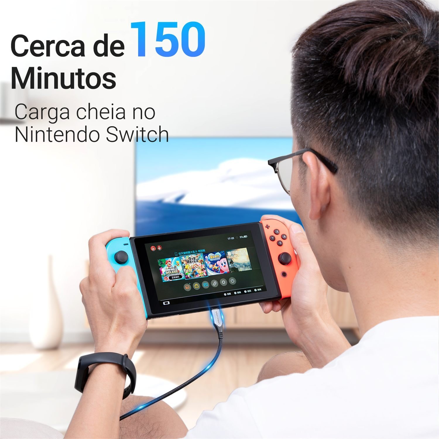 Cabo Carregador Celular USB Tipo C 3.1 60W - Vention - Imagem 6