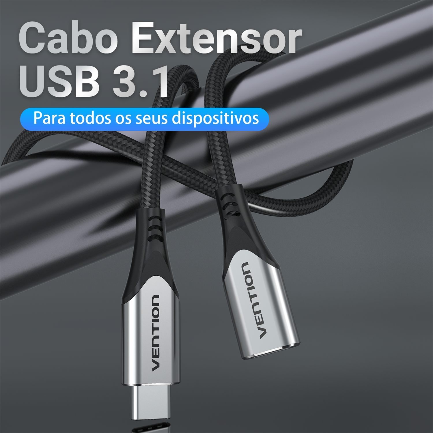 Cabo Extensor USB-C 3.1 Macho para USB Fêmea - Vention - Imagem 2