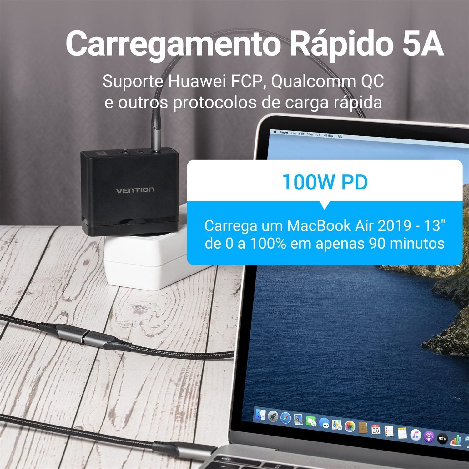 Cabo Extensor USB-C 3.1 Macho para USB Fêmea - Vention - Imagem 5