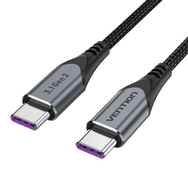 Cabo Carregador USB-C 3.2 Gen 2 100W 10 Gbps 4K - Vention