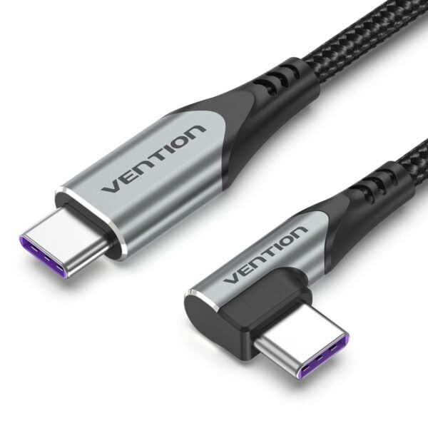 Cabo Carregador USB-C para Tipo-C 90º 5A 100W - Vention