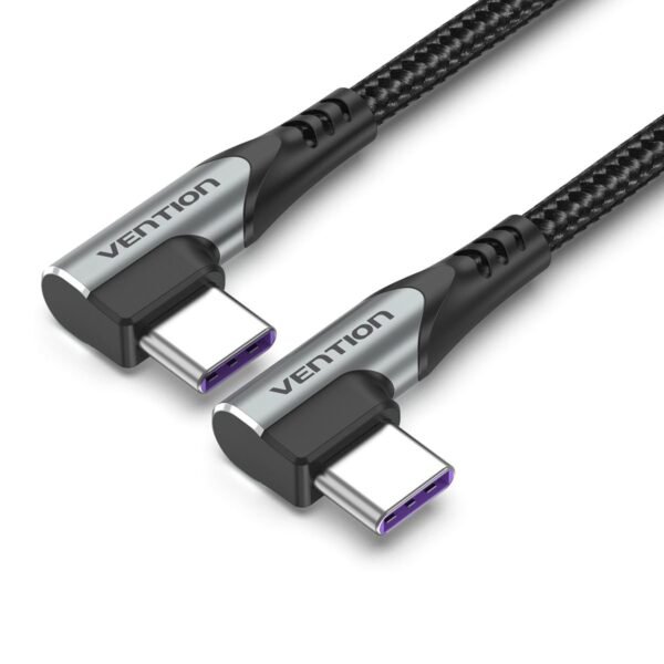 Cabo Celular Turbo USB Tipo-C 90º L 100W 5A - Vention