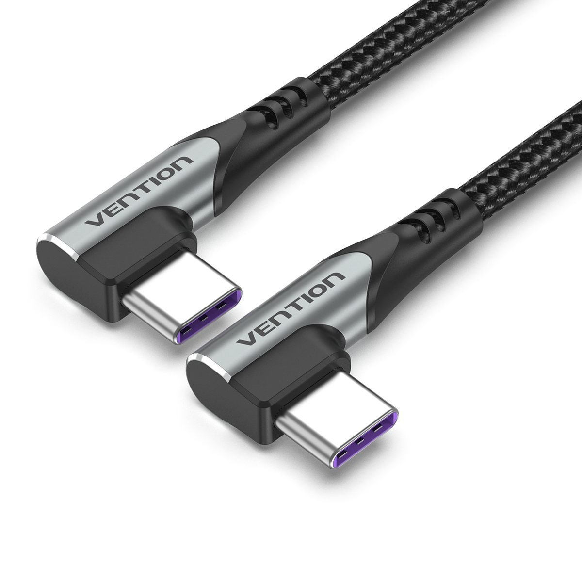 Cabo Celular Turbo USB Tipo-C 90º L 100W 5A - Vention