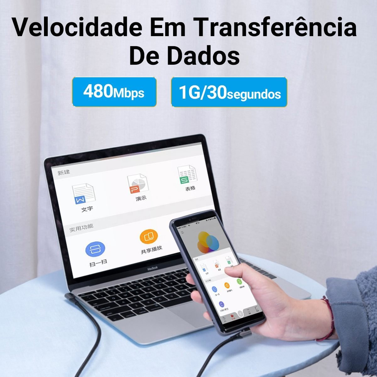 Cabo Celular Turbo USB Tipo-C 90º L 100W 5A - Vention - Imagem 5