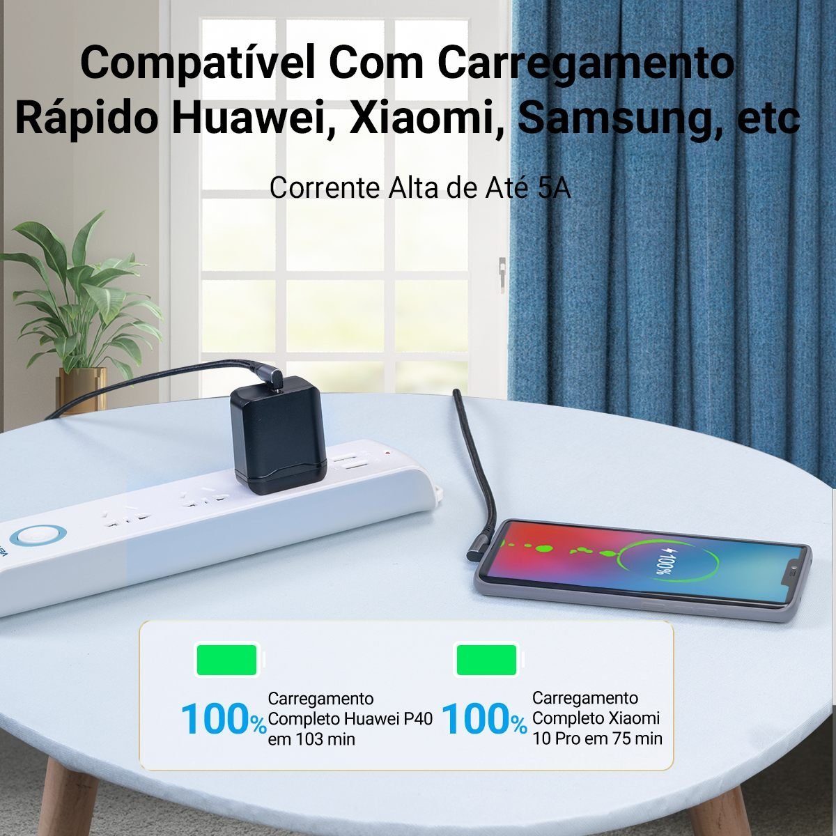 Cabo Celular Turbo USB Tipo-C 90º L 100W 5A - Vention - Imagem 9