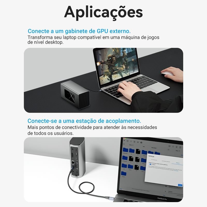 Cabo Carregador USB-C 4.0 40 Gbps 8K 60Hz 240W - Vention - Imagem 9