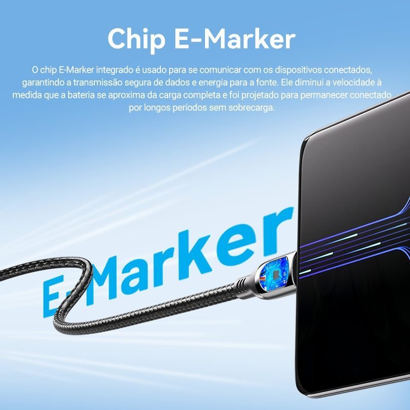Cabo Carregador USB-C para Tipo C 100W 20V 5A Turbo - Vention - Imagem 7