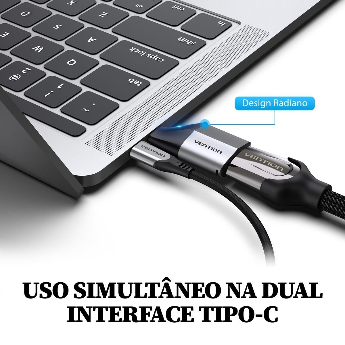 Adaptador Vídeo Tipo C Macho para HDMI Fêmea 4K 60Hz Note Cel - Vention - Imagem 3