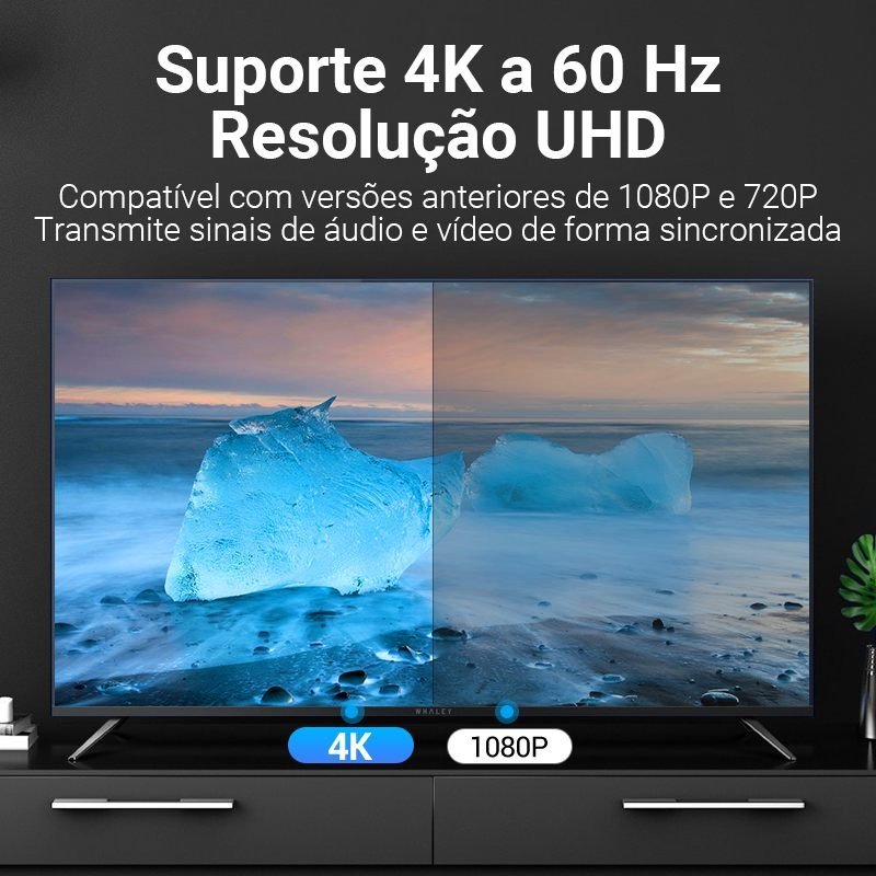 Adaptador de Vídeo Tipo C Macho para DisplayPort Fêmea 4K 60Hz - Vention - Imagem 4