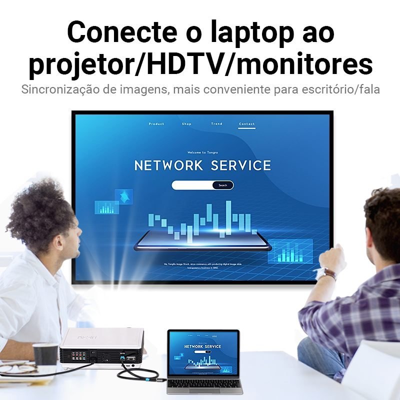 Adaptador de Vídeo Tipo C Macho para DisplayPort Fêmea 4K 60Hz - Vention - Imagem 5