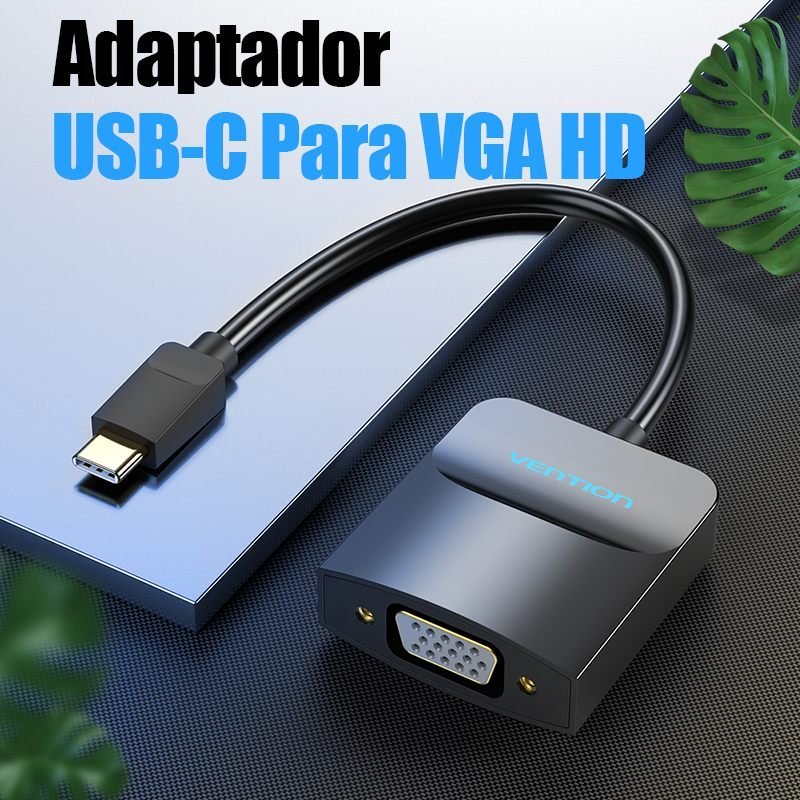 Adaptador Conversor Tipo-C Macho para VGA Fêmea 4K - Vention - Imagem 2