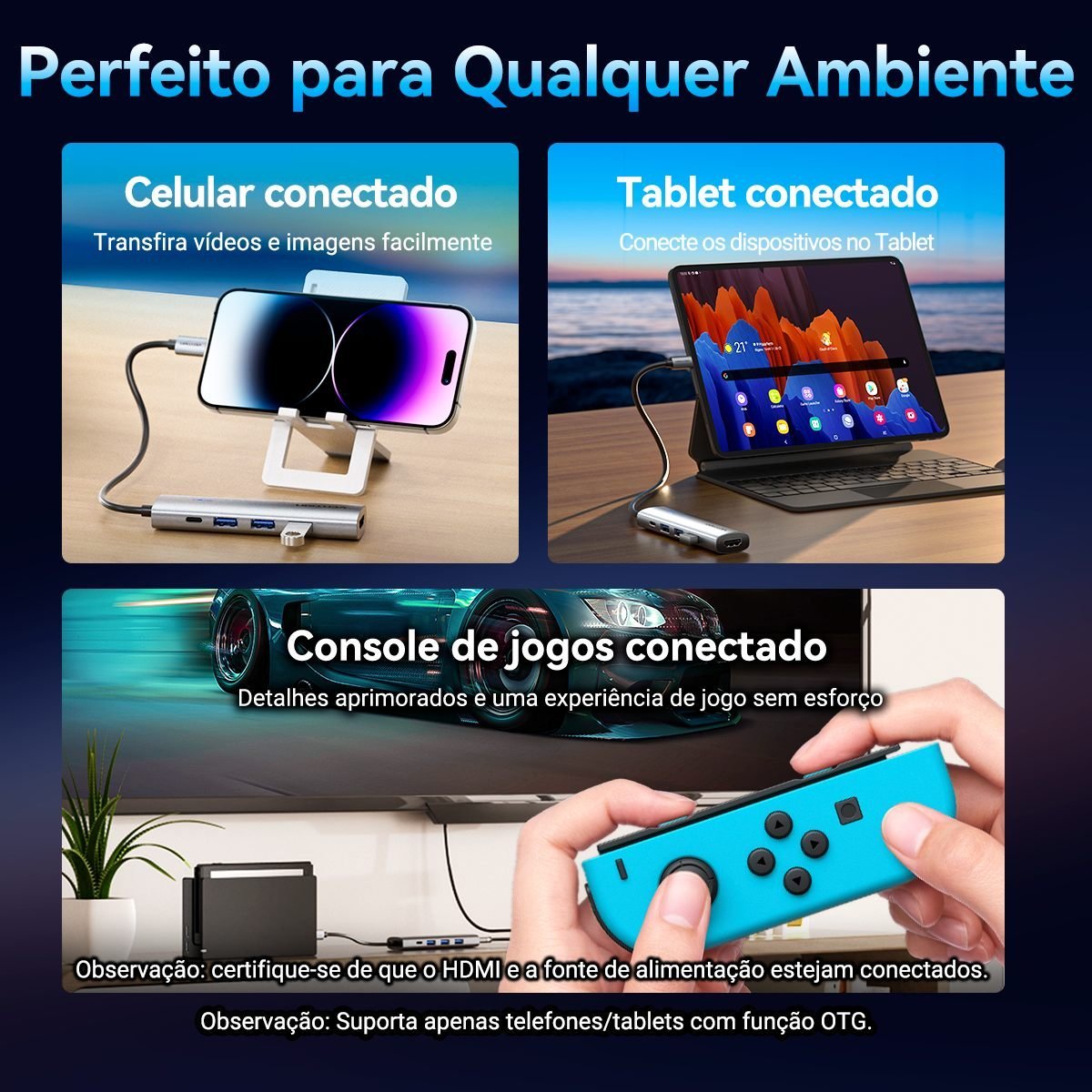 Hub USB-C 5x1 HDMI 4K USB 3.0 PD 100 Wpara Mac Book - Vention - Imagem 8