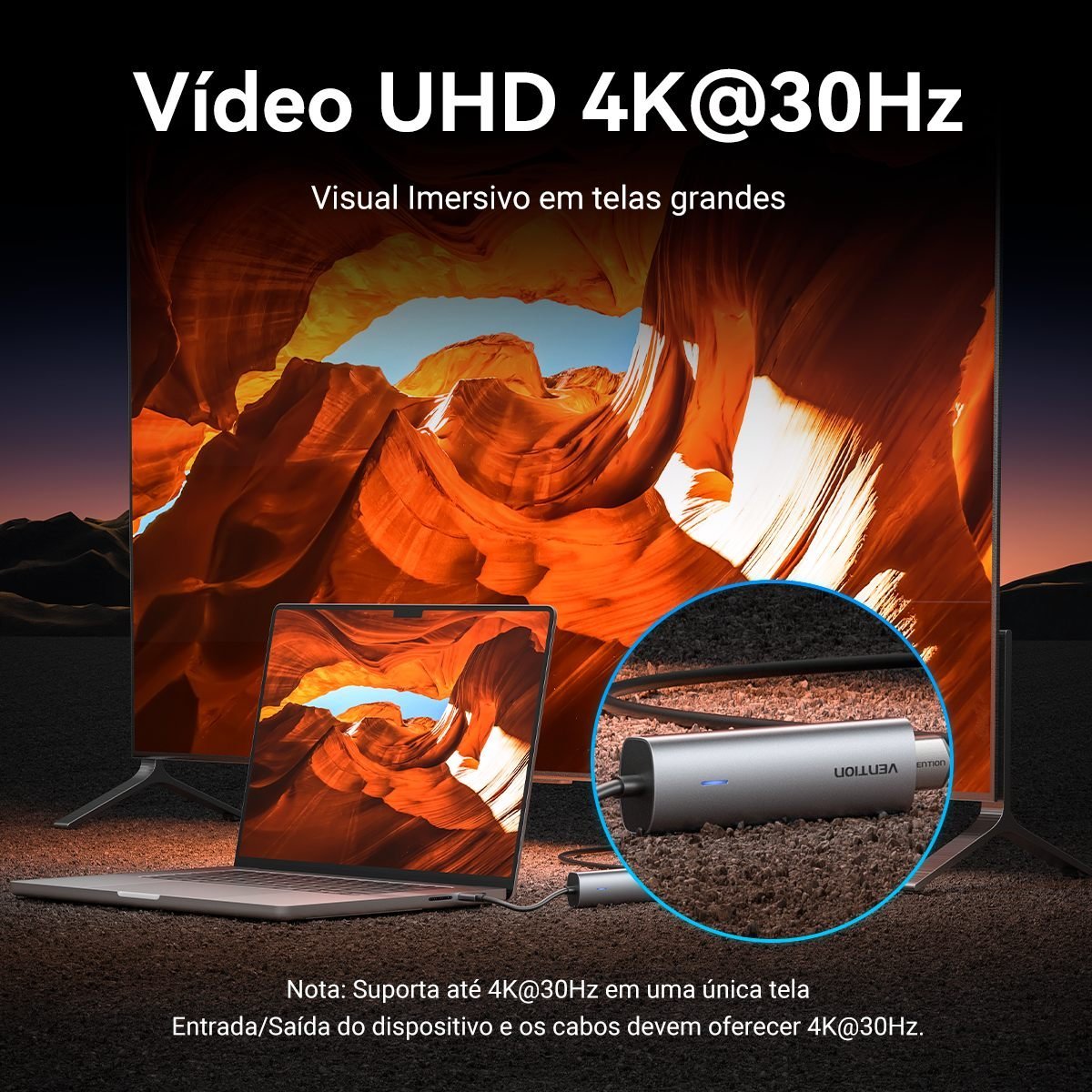 Hub USB-C 5x1 HDMI 4K USB 3.0 PD 100 Wpara Mac Book - Vention - Imagem 9