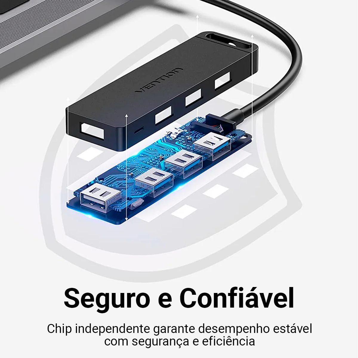 Hub Tipo C x 4 Portas USB 3.05 Gbps com Alimentação 5Gbps - Vention - Imagem 6