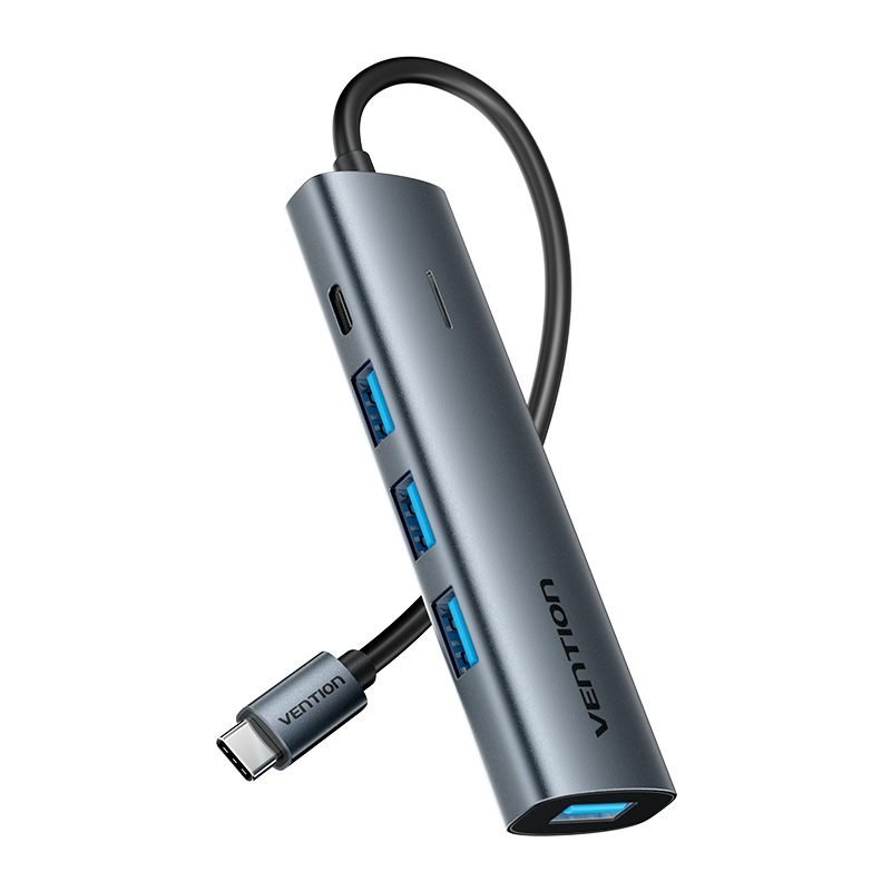 Hub Tipo C x 4 Portas USB 3.05 Gbps com Alimentação 5Gbps TGZ - Vention