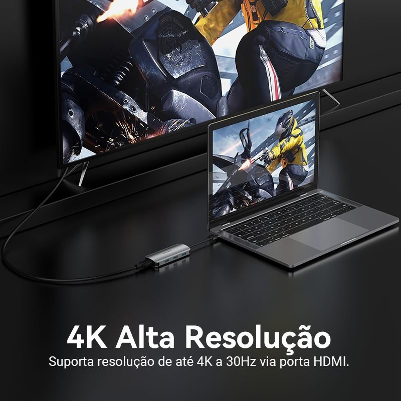 Hub Tipo-C USB 7x1 HDMI 3.0 Notebook Mac Book Tablet - Vention - Imagem 3
