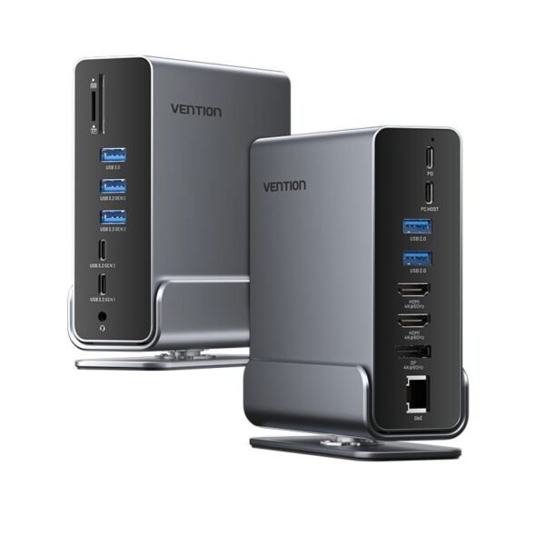Estação Ancoragem 15 em 1 USB C Hub Vertical 4K HD Mac Book - Vention