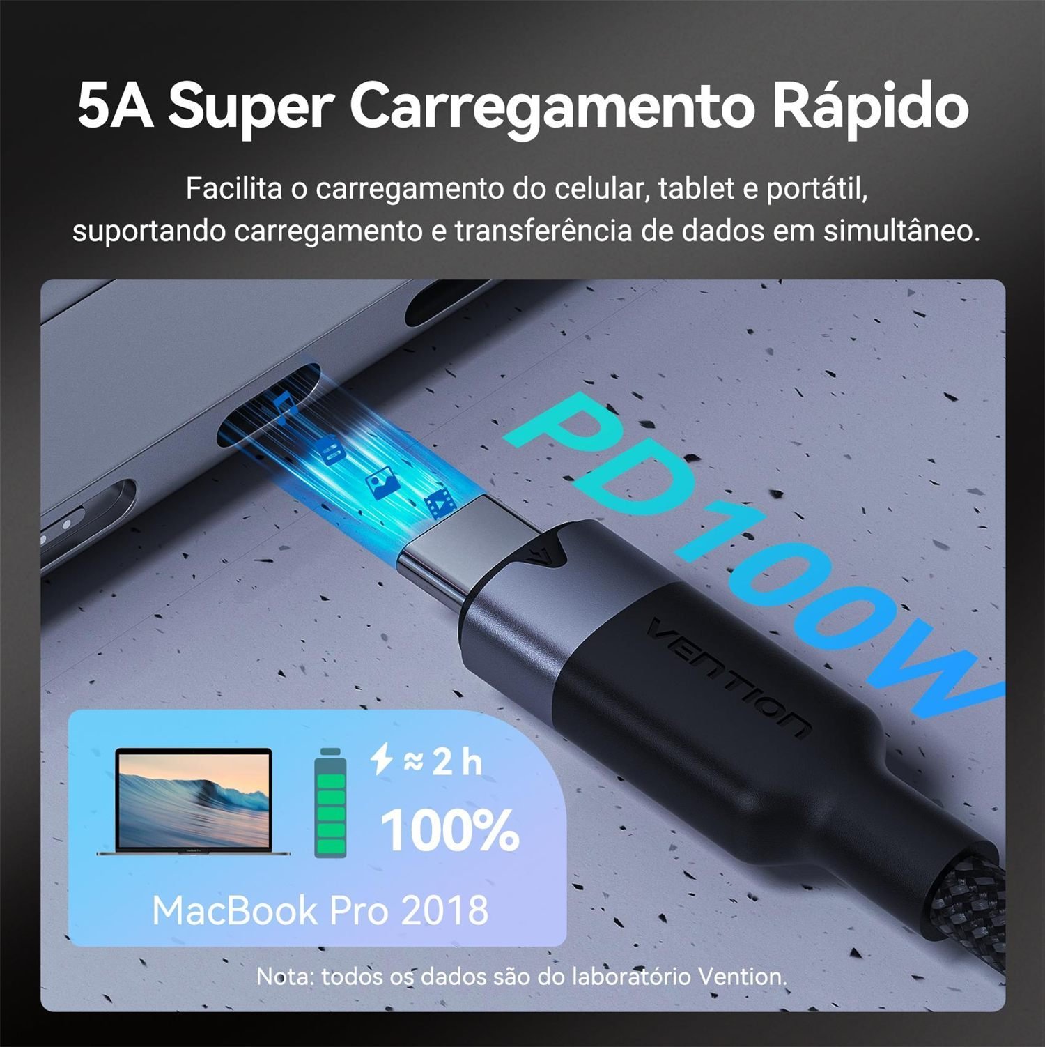 Cabo Extensor USB 3.2 Gen 2 10 Gbps 100W 4K 60Hz - Vention - Imagem 5