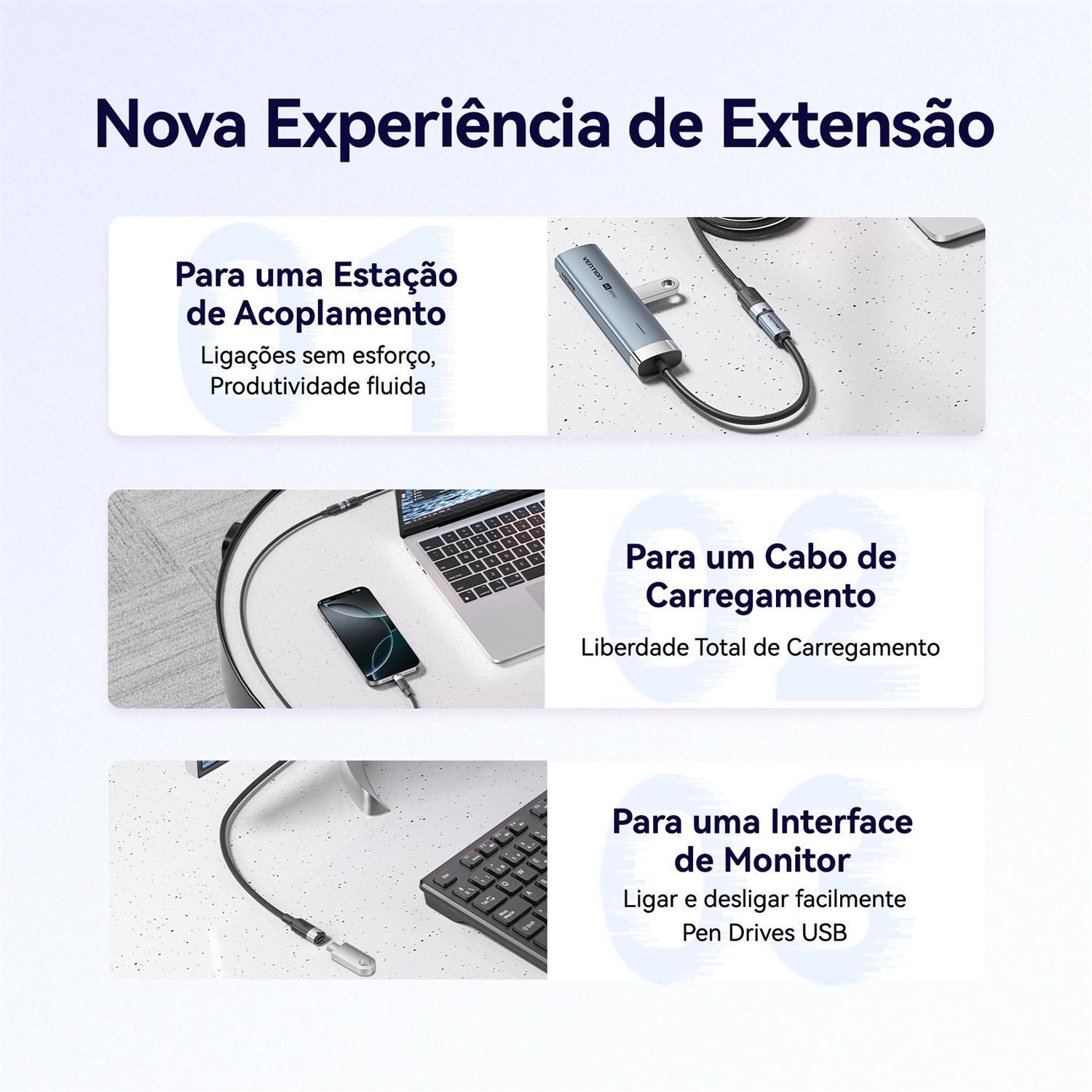 Cabo Extensor USB 3.2 Gen 2 10 Gbps 100W 4K 60Hz - Vention - Imagem 9