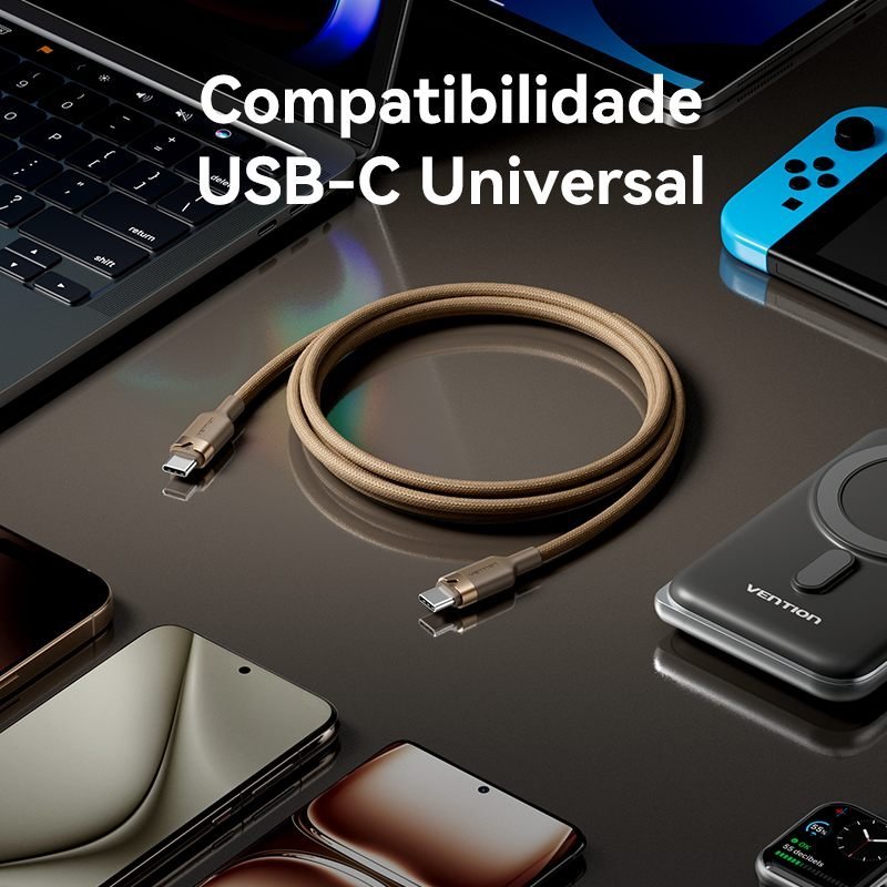 Cabo USB-C Turbo 240W 5A para Notebook Celular - Vention - Imagem 7