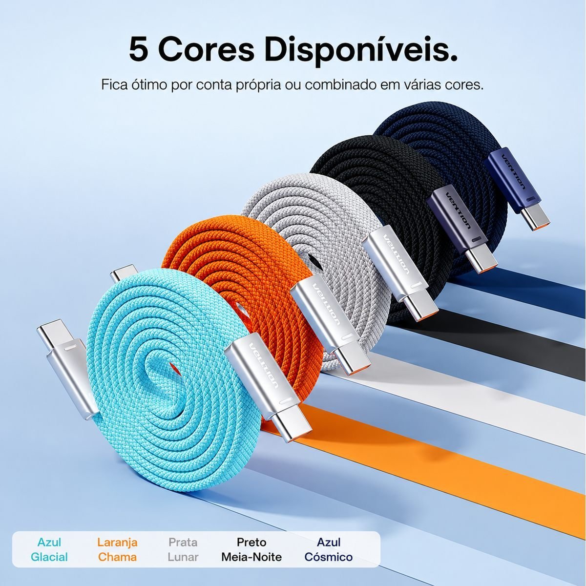 Cabo Carregador USB Tipo-C para USB-C 240W Magnético - Vention - Imagem 5