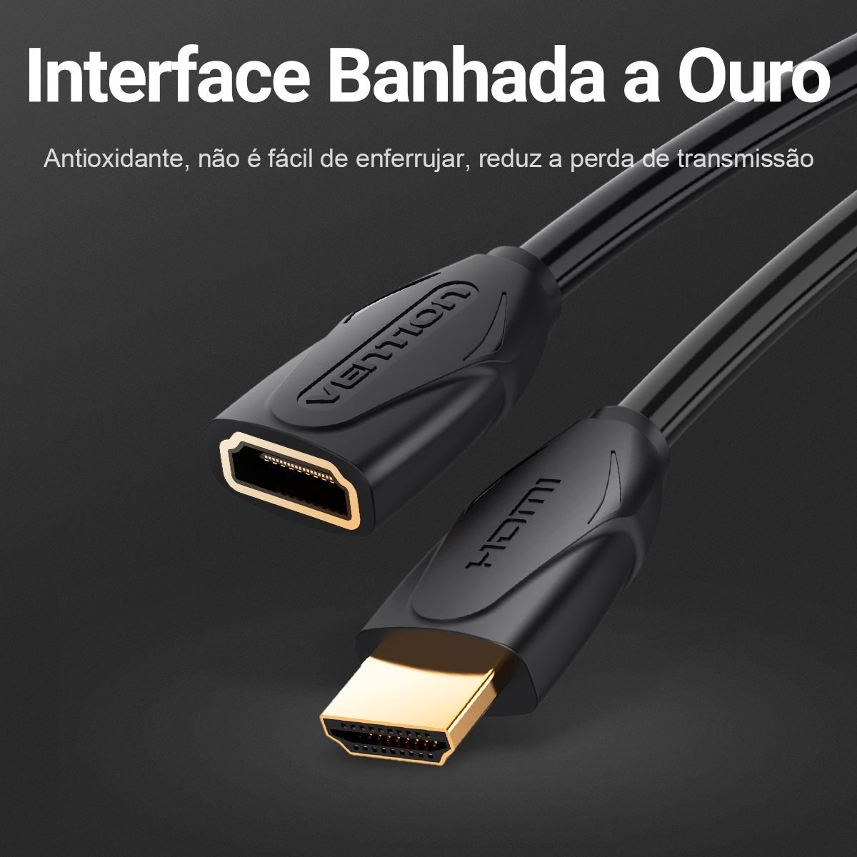 Cabo Adaptador Extensor HDMI 2.0 Macho Fêmea 4K - Vention - Imagem 7
