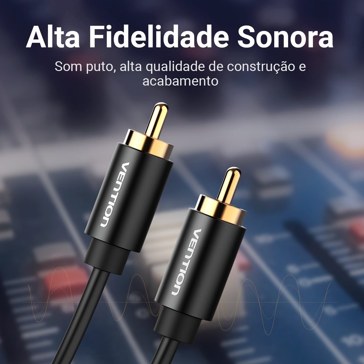 Cabo Áudio Digital 1 RCA Coaxial 5.1 S/pdif Nylon - Vention - Imagem 3