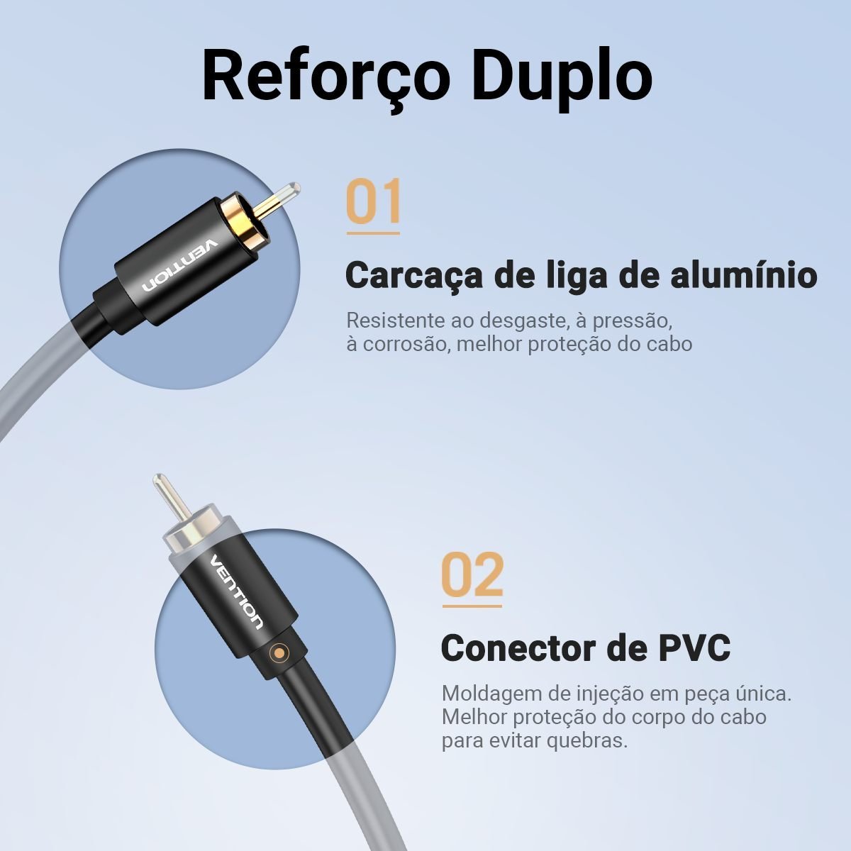 Cabo Áudio Digital 1 RCA Coaxial 5.1 S/pdif Nylon - Vention - Imagem 5