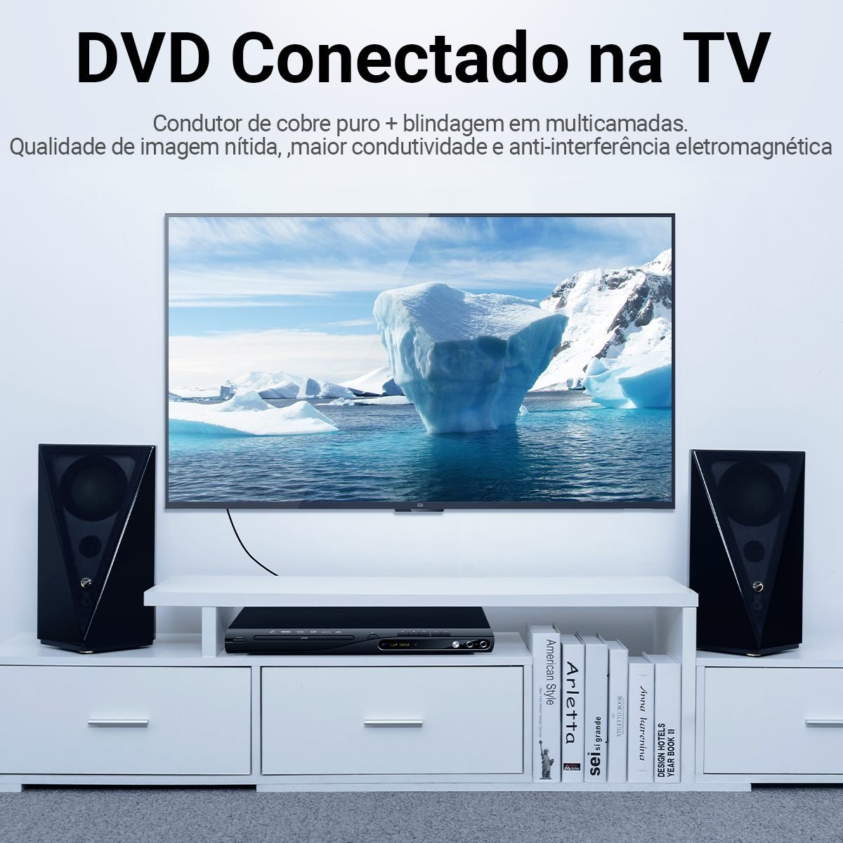 Cabo Áudio Digital 1 RCA Coaxial 5.1 S/pdif Nylon - Vention - Imagem 8