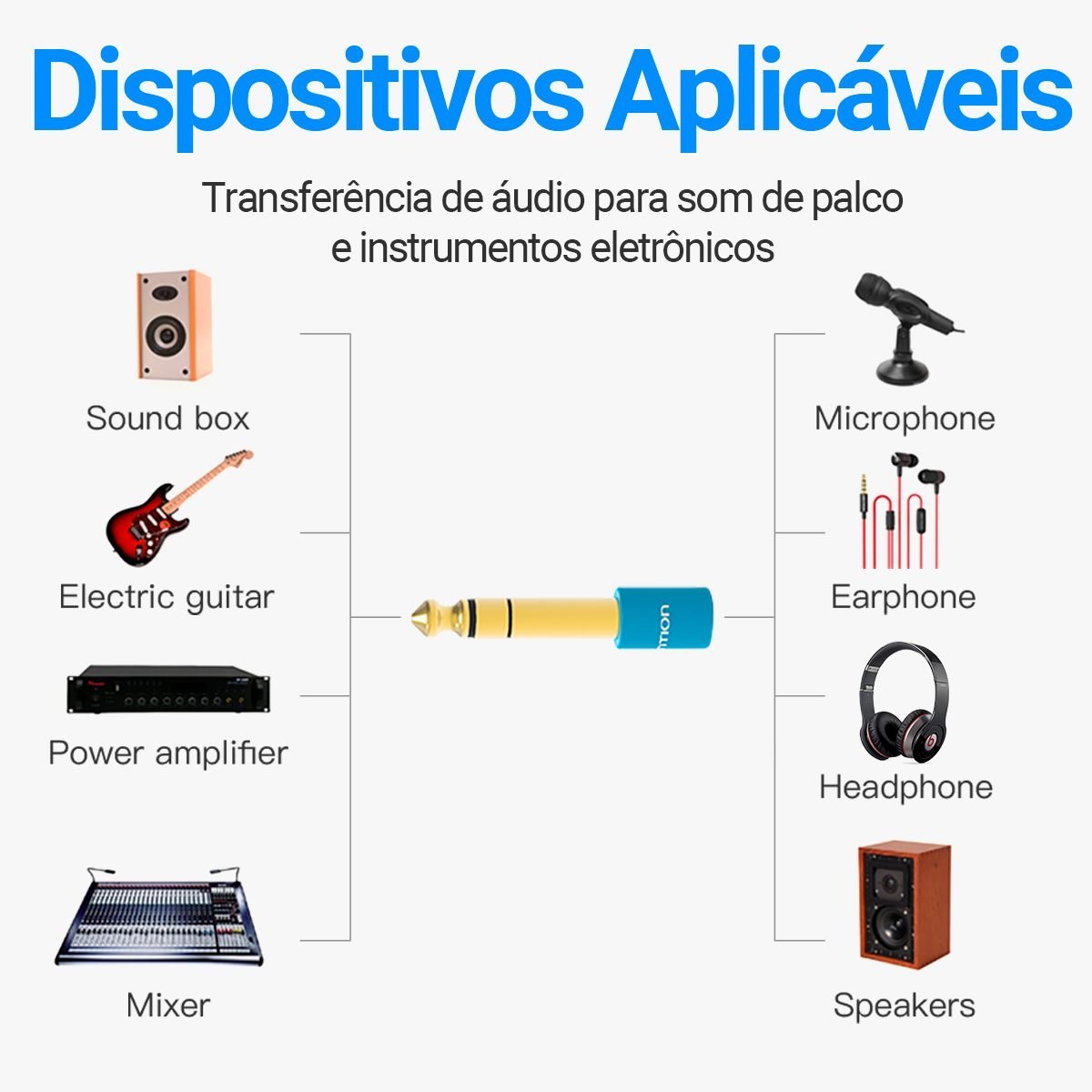Plug Adaptador P10 para P2 Fone Estéreo - Vention - Imagem 3