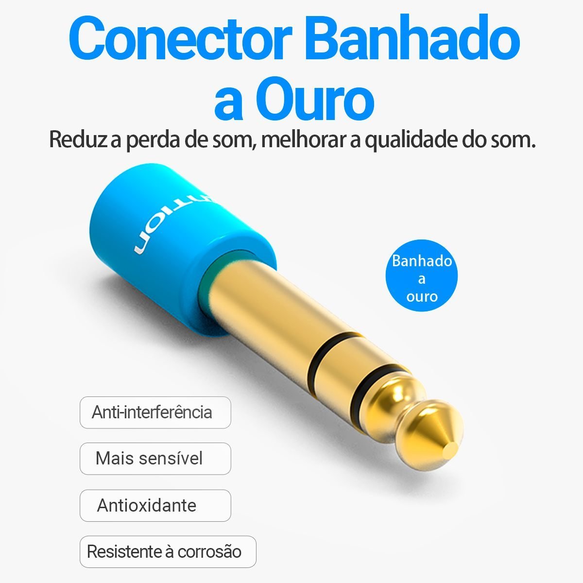 Plug Adaptador P10 para P2 Fone Estéreo - Vention - Imagem 4