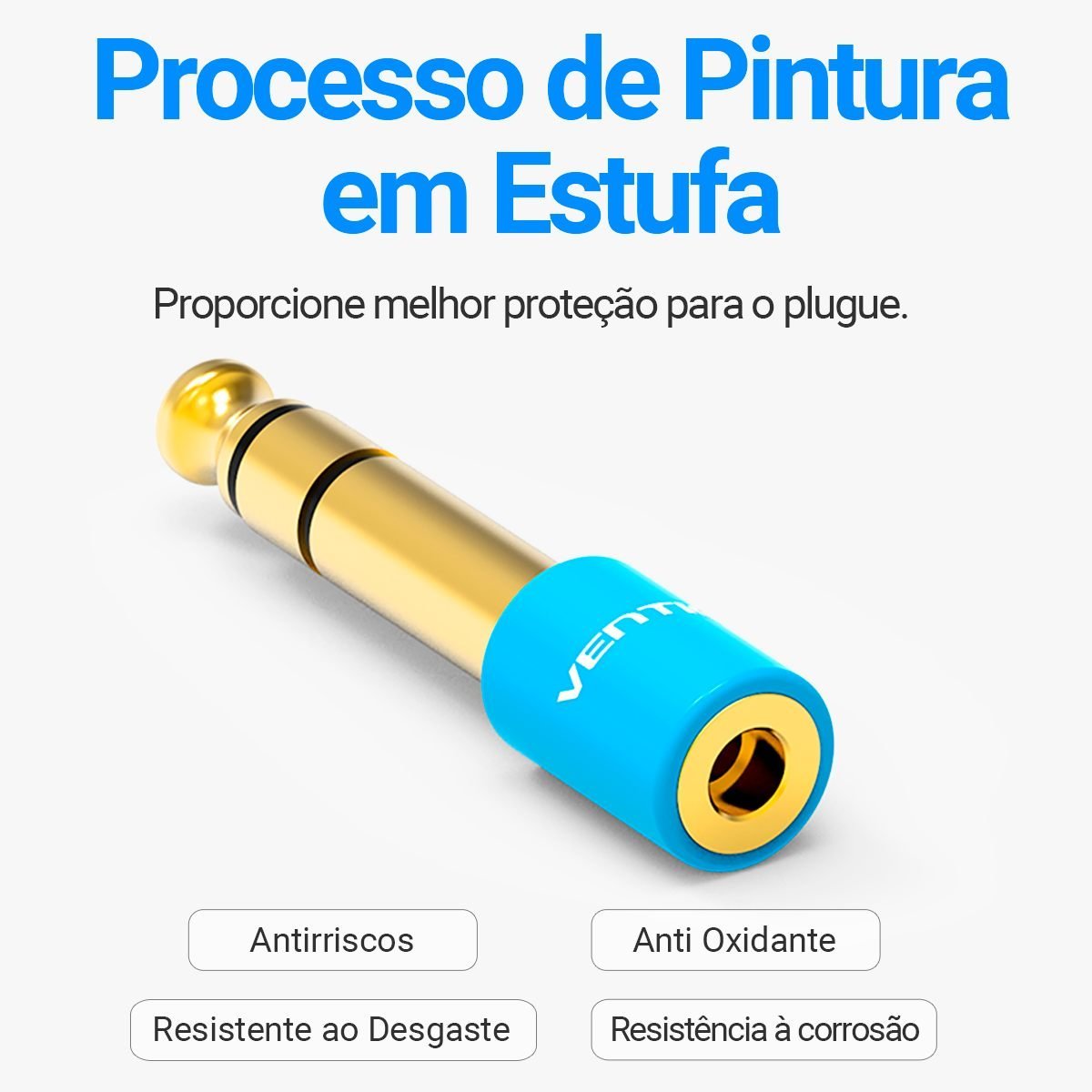 Plug Adaptador P10 para P2 Fone Estéreo - Vention - Imagem 6
