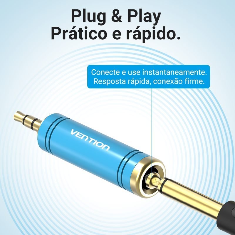 Plug Adaptador P2 para P10 Fone Estéreo - Vention - Imagem 6