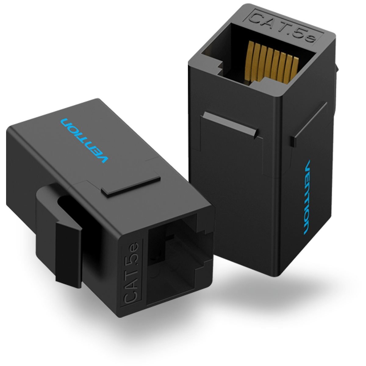 Conector Modular Emenda RJ45 Cat5e Preto 10 Gbps UTP - Vention