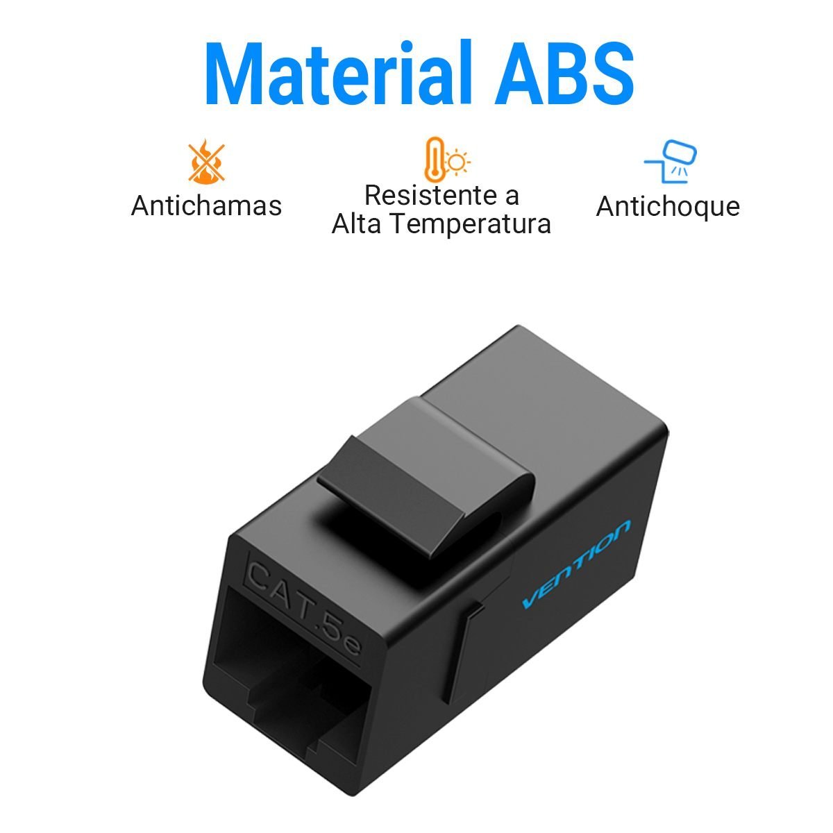 Conector Modular Emenda RJ45 Cat5e Preto 10 Gbps UTP - Vention - Imagem 7