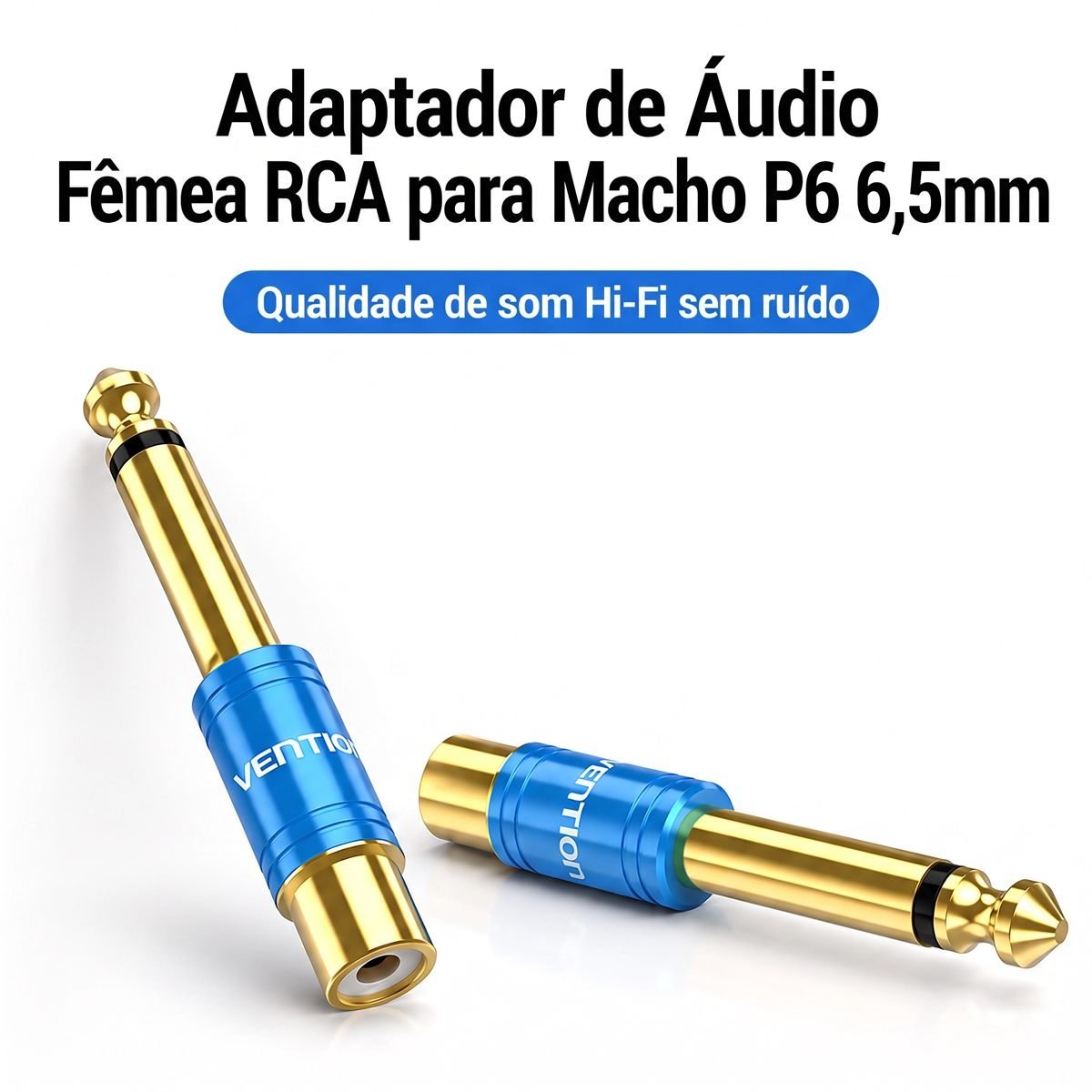 Conector Adaptador P10 Macho Mono para Saída RCA Fêmea - Vention - Imagem 2