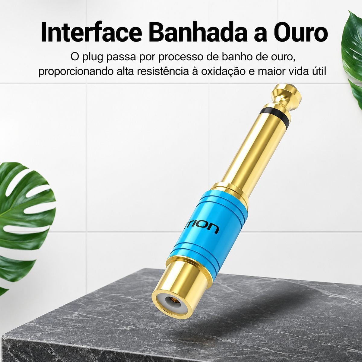 Conector Adaptador P10 Macho Mono para Saída RCA Fêmea - Vention - Imagem 4