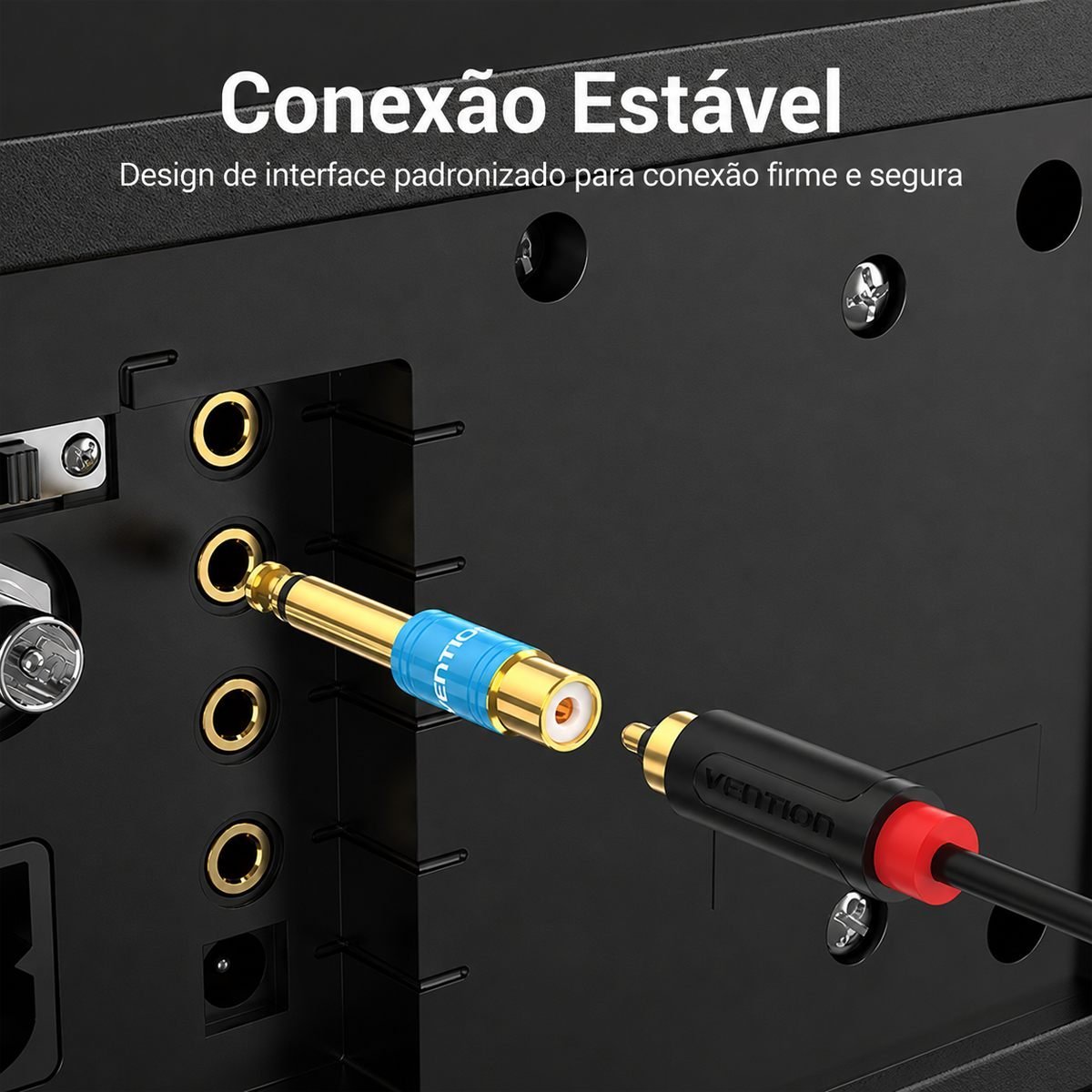 Conector Adaptador P10 Macho Mono para Saída RCA Fêmea - Vention - Imagem 5